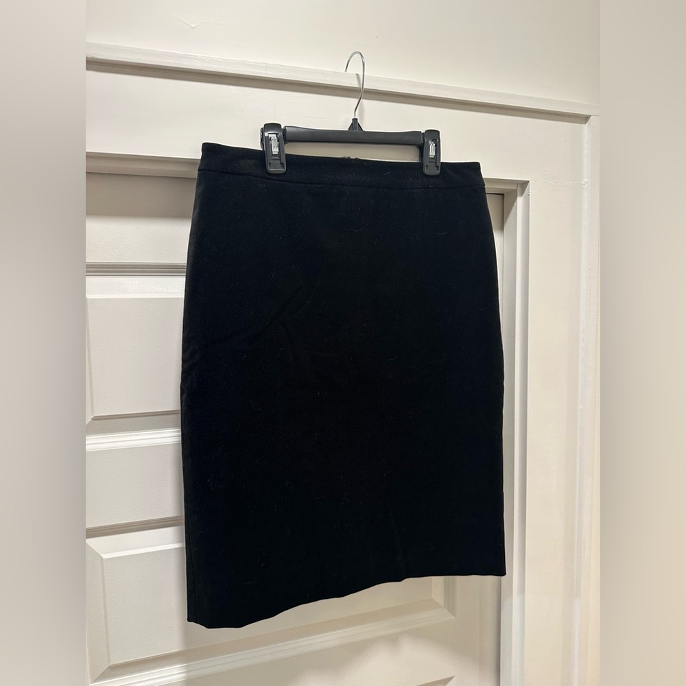 Jcrew black velvet pencil skirt